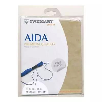 AIDA Zweigart Precute 20 Ct. Extra Fein-Aida 3326 Color 3009 Vintage Fabric For • £10.50