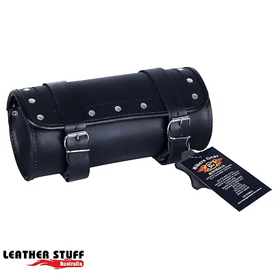 Motorcycle Motorbike Geniune Leather Tool Roll Saddle Bag With Studs • $44.30