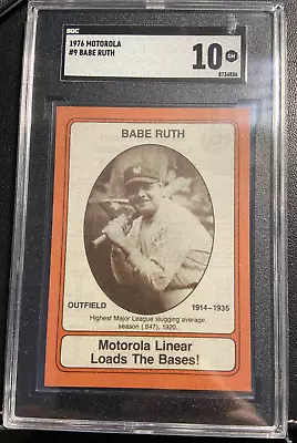 1976 Motorola Hall Of Fame Babe Ruth PRISTINE SGC 10 GEM MINT!!! • $599