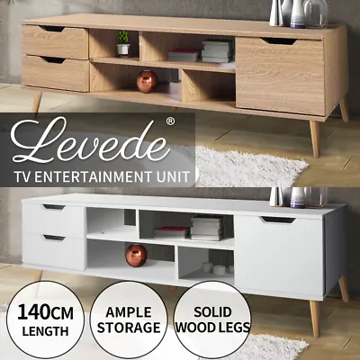 $116.99 • Buy Levede TV Cabinet Entertainment Unit Stand Storage Drawers Wooden Shelf 140cm