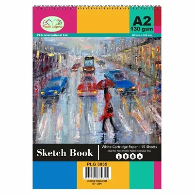 A2 Sketch Pad Cartridge Paper Book White For Artist Sketching Drawing Doodling • £8.89