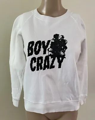 $55 • Buy Alexa Chung Boy Crazy Jumper Size S White Sweater
