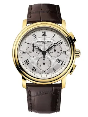 Frederique Constant Brown Mens Chronograph Watch Classics FC-292MC4P5 • $995