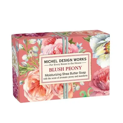 Michel Design Works Blush Peony Shea Butter Soap Bar Peony Mandarin Cedar Scent • $7.95