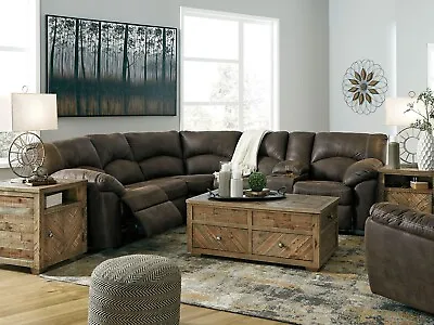 NEW Brown Fabric Reclining Sectional Sofa Couch Set - Living Room Furniture IF0C • $2046.89