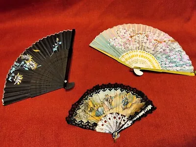 Vintage Lovely Hand Held Fans Asian And English Scenes • $7.25