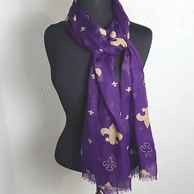 Purple & Gold Fleur-de-lis Scarf Perfect For Mardi-Gras • $16