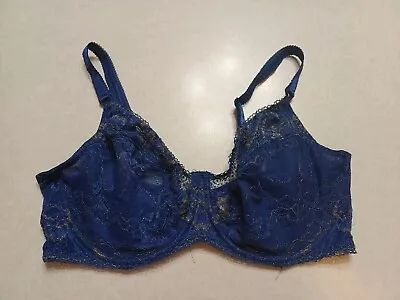 Wacoal Bra 38DD Lace To Love Blue Unlined Underwire 855297 • $28