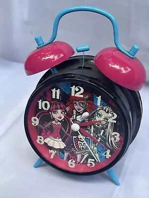 Monster High Ghoulish Twin Bell Alarm Clock Mattel Black / Pink • $8.39