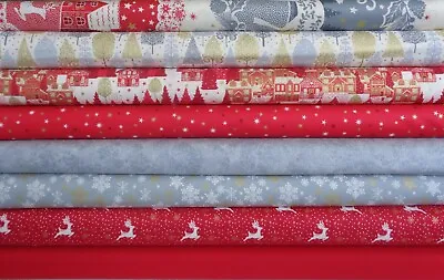 £2.75 • Buy SCANDI Christmas Cotton Fabric FQ's, 1/2 Metre, Metre. Makower Sewing, Quilting