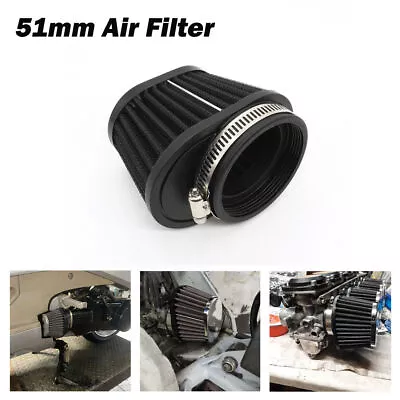 $15.99 • Buy 51mm Black Air Intake Filter Cleaner Pod For Yamaha V Star 1100 XVS1100 Custom