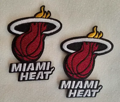 2 Miami Heat Logo Patches- NBA- Embroidered Iron On- 1.75  By 2.5 - New- • $6