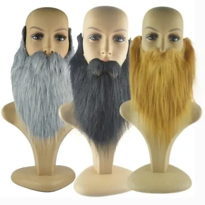 Long False Beard Women Men Kids Mustaches Facial Hair Costume Party Supplies • £3.88