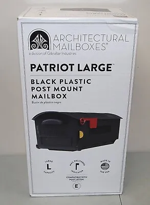 New!! Black ARCHITECTUAL MAILBOXES  Patriot Large  Plastic POST MOUNT MAILBOX • $34.15
