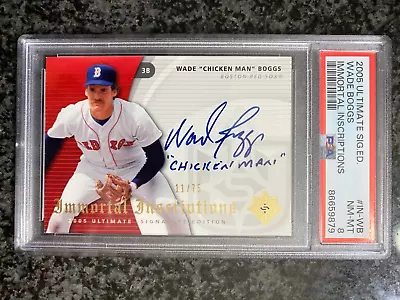 2005 Upper Deck Ultimate Collection Immortal Inscriptions Wade Boggs #/75 PSA 8 • $299.99