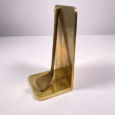 Golf Club Brass Bookend One Piece Only Vintage • $19.99