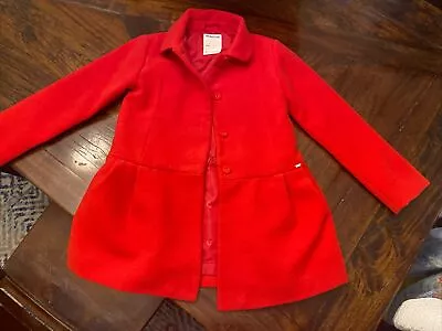 Mayoral Spain Girls Size 8 Red Coat Jacket Sophisticated And Elegant - New • $10
