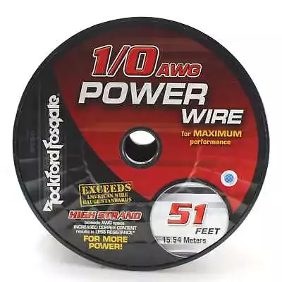 Rockford Fosgate 1/0 AWG 100% Oxygen Free Copper Power/Ground Wire Black Lot • $16.50