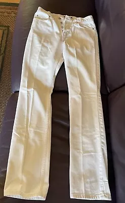 Victoria Secret Londonjean Button Fly  Boyfriend  Style Size 4 White Jeans • $2.99