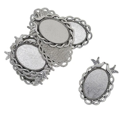 £5.18 • Buy 10pcs Blank Bezel Photo Cameo Settings Tray Base Pendants For Jewelry Making
