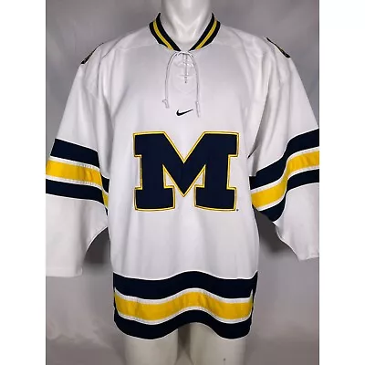 VTG University Of Michigan Wolverines NIKE White Hockey Jersey Men's MEDIUM • $149.99