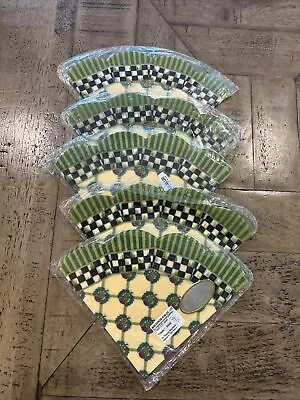 NEW 1990s MacKenzie Childs Thistle 75 Tissue Napkins Fan Scalloped NIP • $170