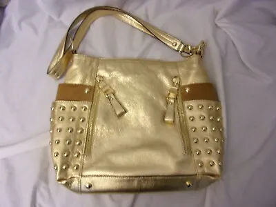 B. Makowski Gold Leather Handbag Large Great Condition • $40
