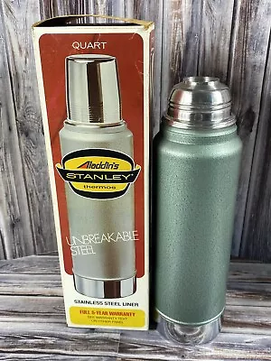 Vintage Aladdin Stanley A-944C Green Thermos W/ Box - Base Only  • $16.14