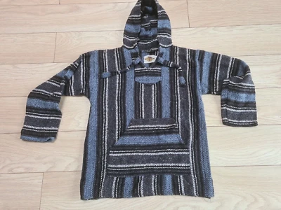 £9.99 • Buy Vintage Baja Drug Rug Mexican Parka Hoodie Festival Hippie Surf Sz Small