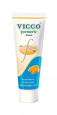 2 X Vicco Turmeric Cream With Foam Base - Ayurvedic Face Wash * Natural - Vegan  • $16.79