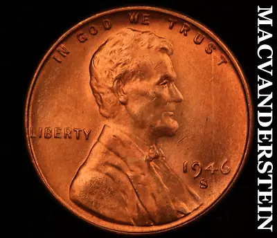 1946-S Lincoln Wheat Cent - Choice Gem Brilliant Unc  No Reserve  #U3585 • $0.99