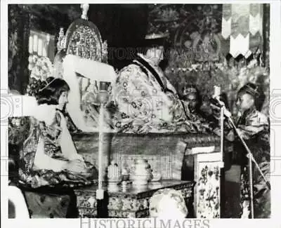 1965 Press Photo Paldan Namgyal And Wife On Thrones At Coronation In Sikkim • $19.99
