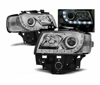 Headlights For VW T4 1996 1997 1998 1999 2000 2001-2003 BUS Daylight Chrome LHD • $384.35