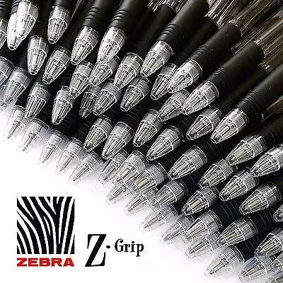 Zebra Z-Grip Retractable Ballpoint Pens 1.0mm -  Black Ink - Pack Of 40 • £13.99