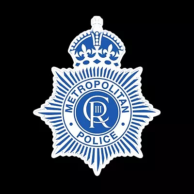 Met Police Kings Crown Metroplitan Mps Vinyl Badge 80mm Locker Bumper Sticker • £2