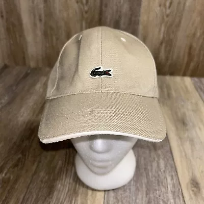 Lacoste Hat Cap Adjustable Strapback Tan Beige Green Crocodile Embroidered • $19.99