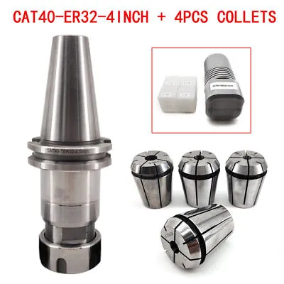 $79.02 • Buy CAT40-ER32 4 Chuck Floating Tap Tapping Holder W/ 4x Collets Set For CNC Machine