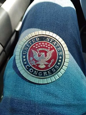 Vintage United States Congress Drinking Coaster Heavy Brass Eagle Emblem  • $18