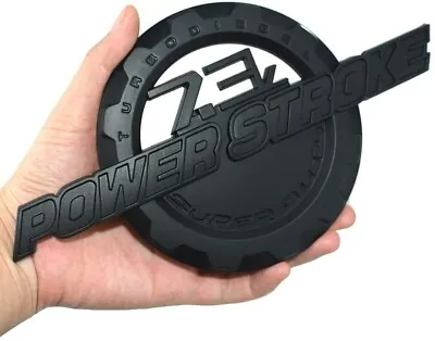 Fits For 7.3L Power Stroke Super Duty Side Fender Emblems Badge 3D Logo Black • $13.99