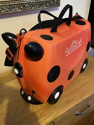 Trunki Travel Suitcase Ladybird Ride On Case. With Strap Key Good Condition • £14.95