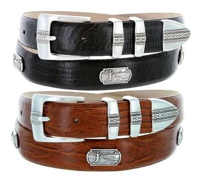 Golf Of Scottsdale Men's Leather Italian Calfskin Concho Dress Belt 1-1/8  Wide • $49.95