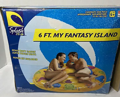 Splash Club Inflatable 6ft My Fantasy Island Two Person Float Circle Turtles • $43.69