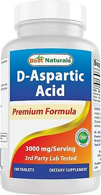 Best Naturals D Aspartic Acid (DAA) 3000Mg Per Serving - Non-Gmo & Gluten Free - • $30.85
