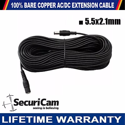 £4.89 • Buy Extension Lead Cable For Ac/dc 5v 9v 12v Power Supply Adapters 5.5x2.1 Tip Size