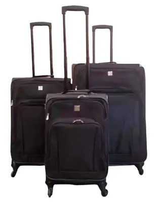 Lightweight Nylon 4 Wheel Luggage Set Suitcase Travel Cabin Trolley Case • £79.99
