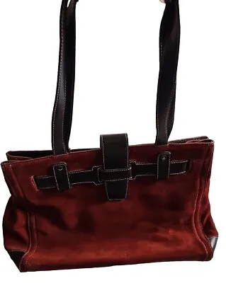 Franklin Covey Full Grain Leather And Orange Suede Shoulder Bag Purse.    C13 • $31.98