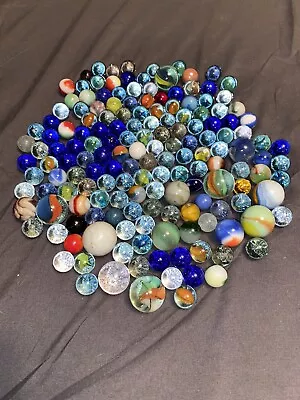 Lot Of 130 Vintage Marbles Including 12 Shooters Antique Early 20th Century • $19.99