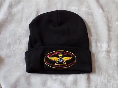 Masonic Widows Sons Stocking Hat Knit Cap Black Patch Warm Winter NEW! • $12.69