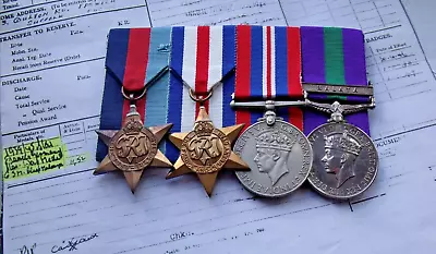 £115 • Buy General Service Medal MALAYA With WW2 Stars R.A.F SERVICE PAPERS
