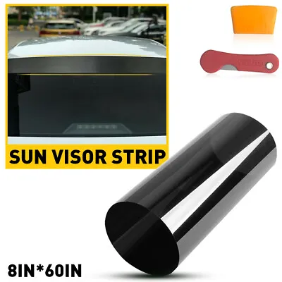Car Window Sun Visor Strip Tint Film Front Windshield UV Shade DIY Decal Banner • $9.99
